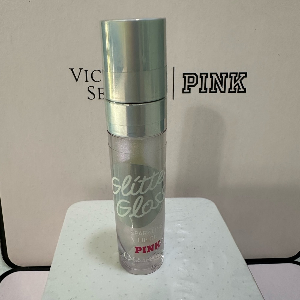 New Sealed Victorias Secret Pink Glitter Gloss Sparkling Lip Oil Whipped Vanilla